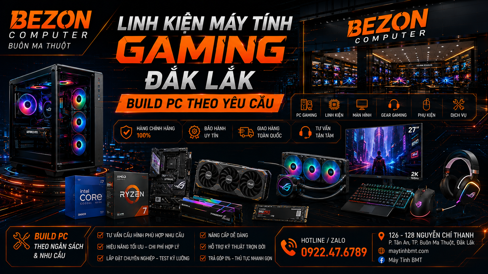Linh Kiện Máy Tính Gaming Đắk Lắk – Build PC Theo Yêu Cầu