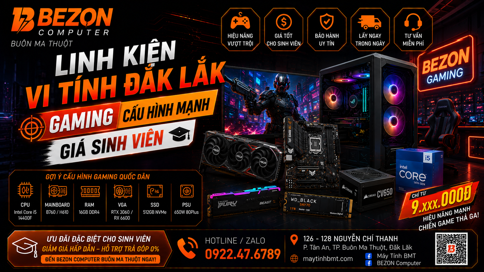 Linh Kiện Vi Tính Đắk Lắk Gaming: Cấu Hình Mạnh, Giá Sinh Viên
