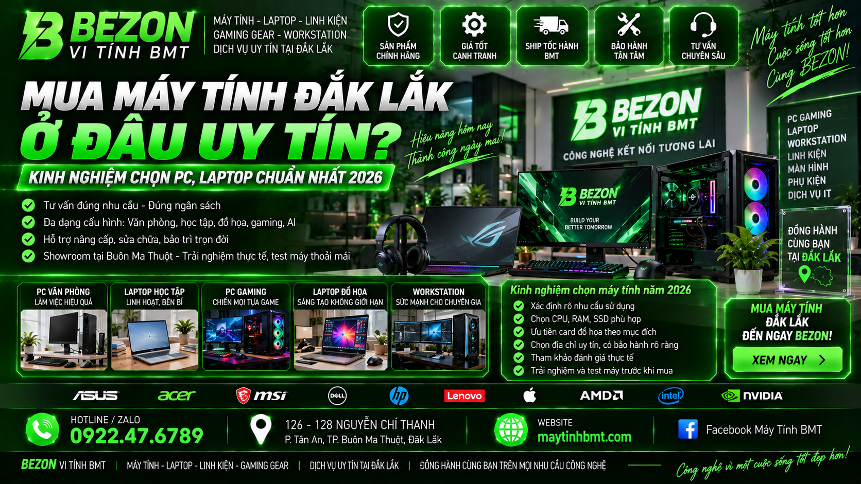 Mua Máy Tính Đắk Lắk Ở Đâu Uy Tín? Kinh Nghiệm Chọn PC, Laptop Chuẩn Nhất 2026