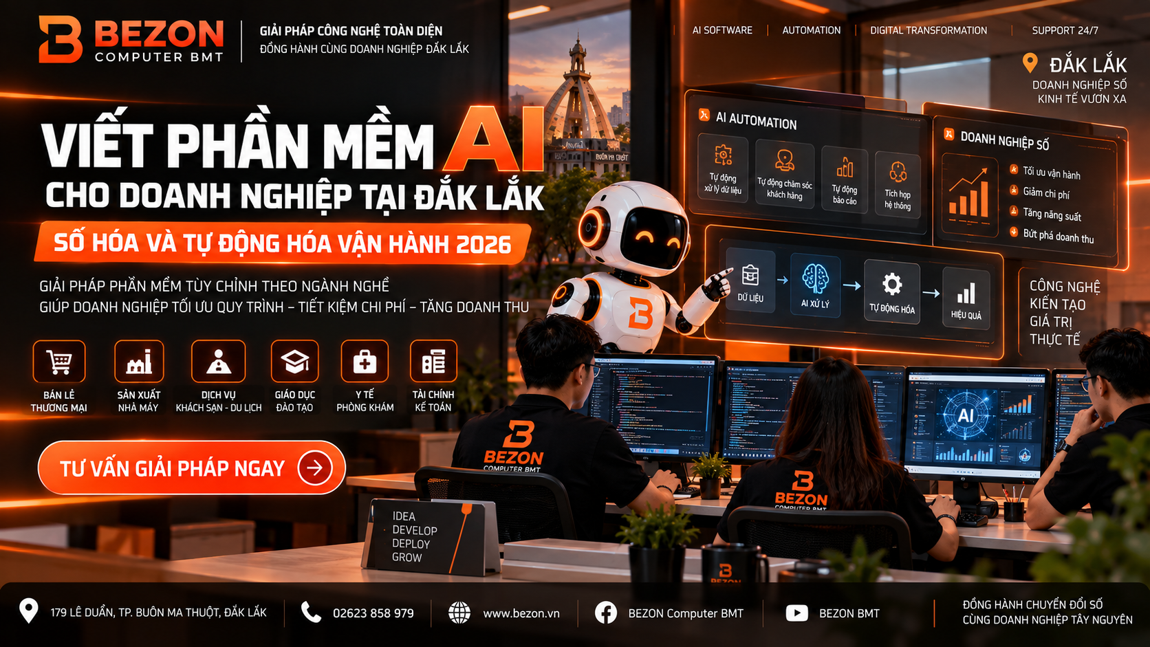 Viết Phần Mềm AI Cho Doanh Nghiệp Tại Đắk Lắk: Số Hóa Và Tự Động Hóa Vận Hành 2026