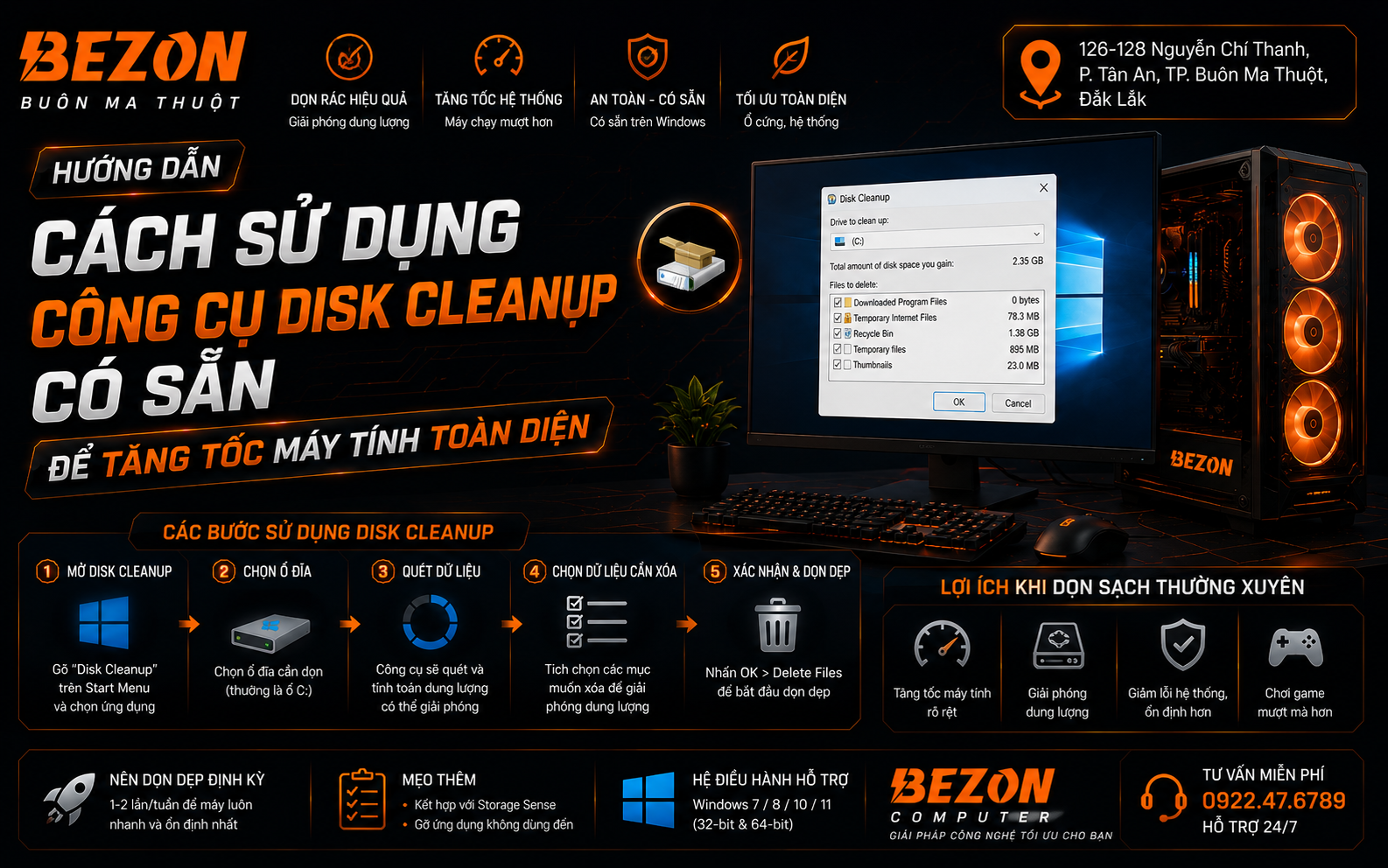 Cách Dùng Disk Cleanup Dọn Rác, Tăng Tốc Windows | BEZON