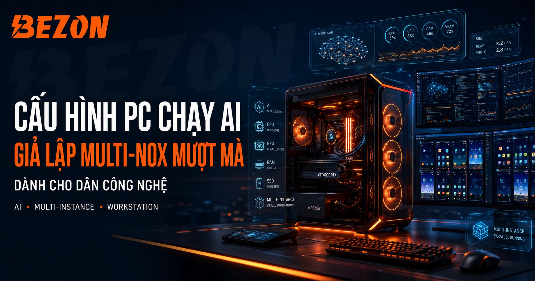 Cấu Hình PC Chạy AI / Giả Lập Multi-Nox Mượt Mà Dành Cho Dân Công Nghệ