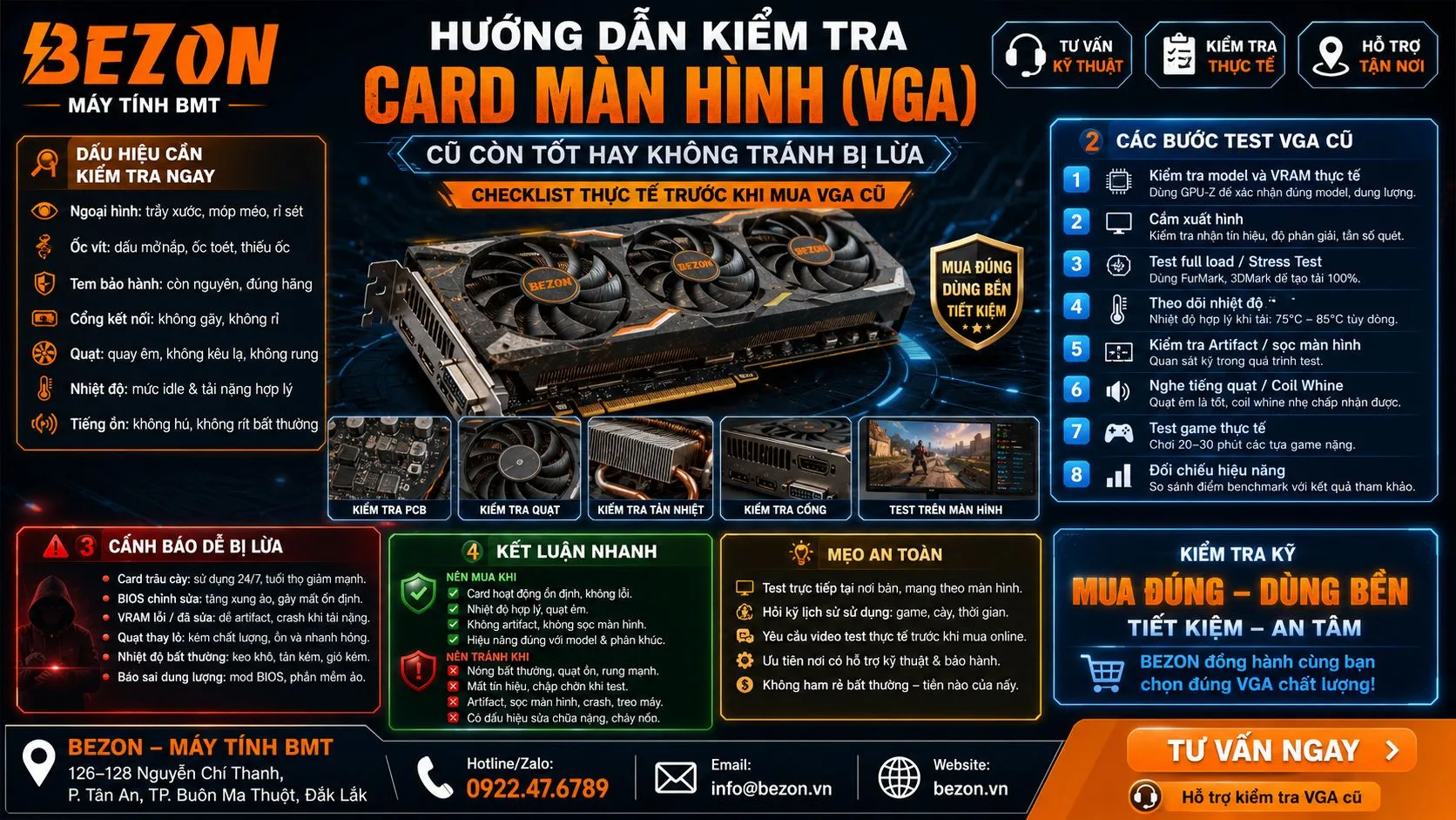 Hướng Dẫn Kiểm Tra Card Màn Hình (VGA) Cũ Còn Tốt Hay Không Tránh Bị Lừa