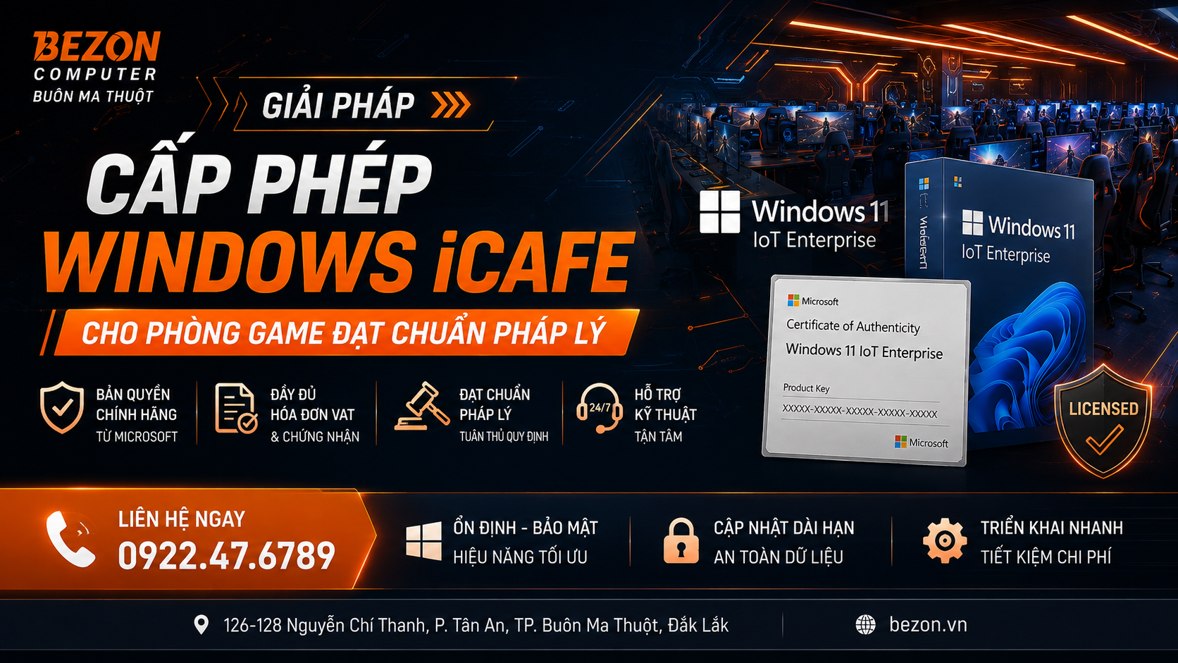 Giải Pháp Cấp Phép Windows iCafe Cho Phòng Game Đạt Chuẩn Pháp Lý