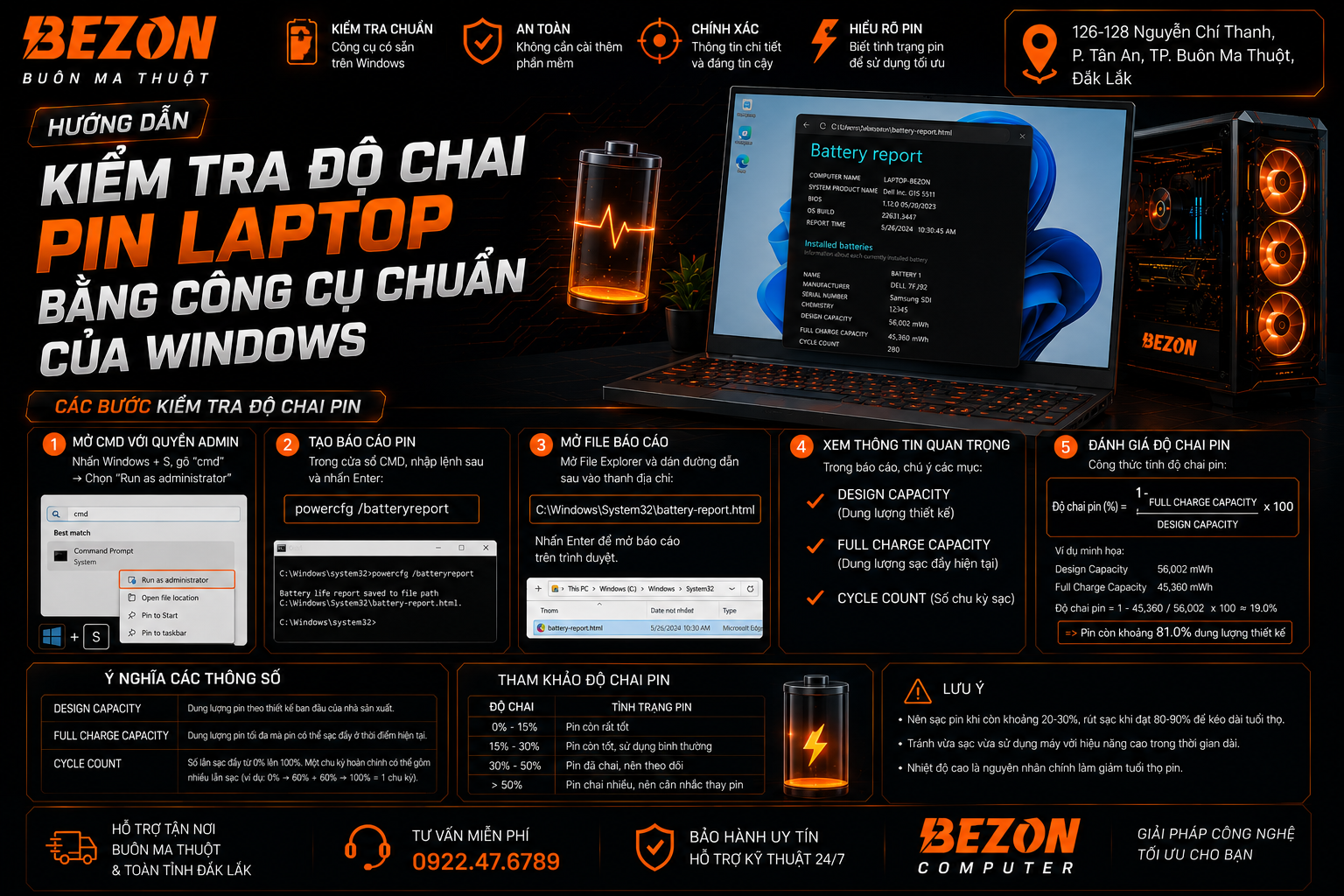 Hướng Dẫn Kiểm Tra Độ Chai Pin Laptop Trên Windows