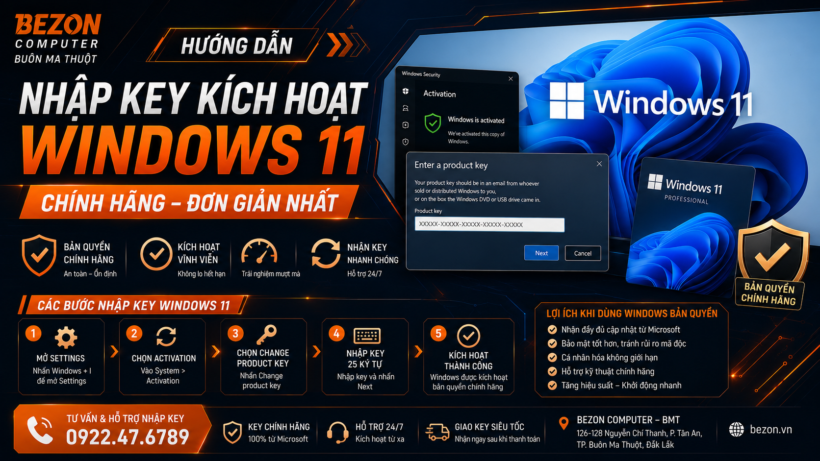 Hướng Dẫn Nhập Key Kích Hoạt Windows 11 Chính Hãng Đơn Giản Nhất