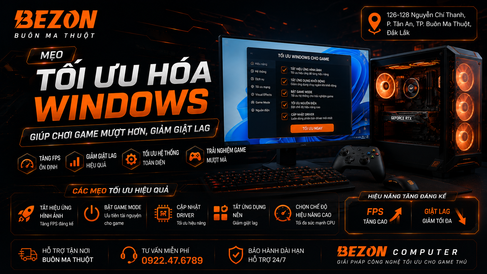 Tối Ưu Windows Chơi Game Mượt, Giảm Giật Lag | BEZON