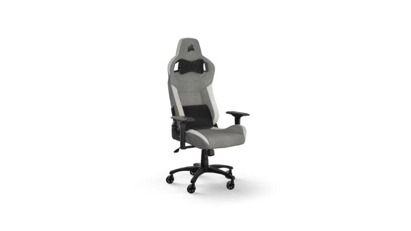 Khung thép được tích hợp trong cả phần đế và tựa lưng của Ghế Corsair T3 Rush Xám Trắng