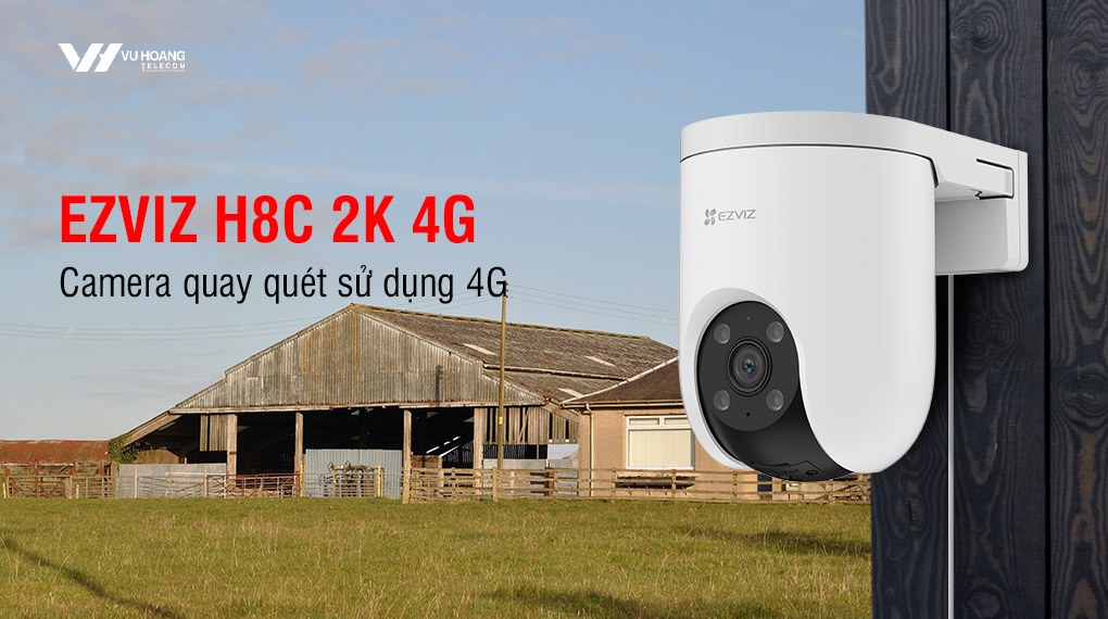 Bán camera WiFi EZVIZ H8C 2K 4G Quay Quét 360 độ giá rẻ