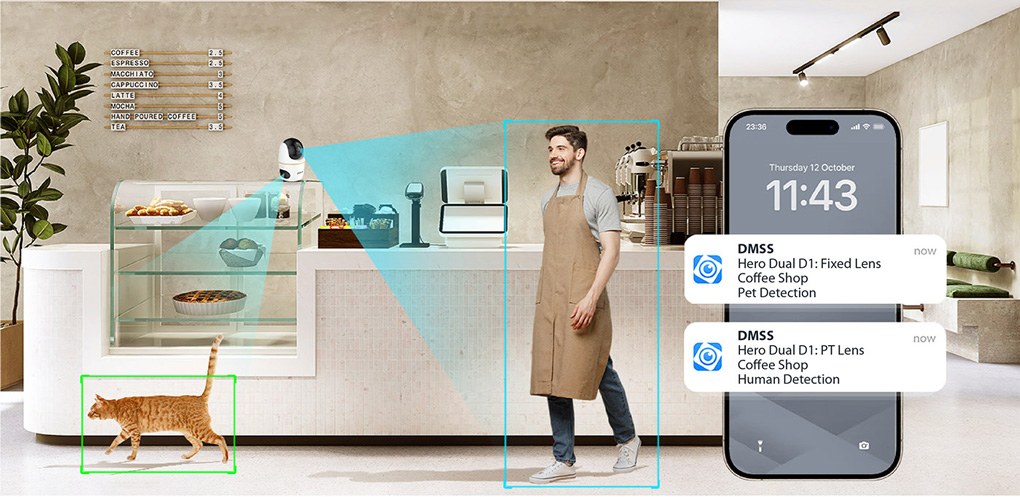 Tính năng phát hiện chuyển động và thông báo real-time