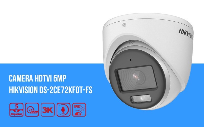 Camera HDTVI có màu ban đêm 5MP HIKVISION DS-2CE72KF0T-FS