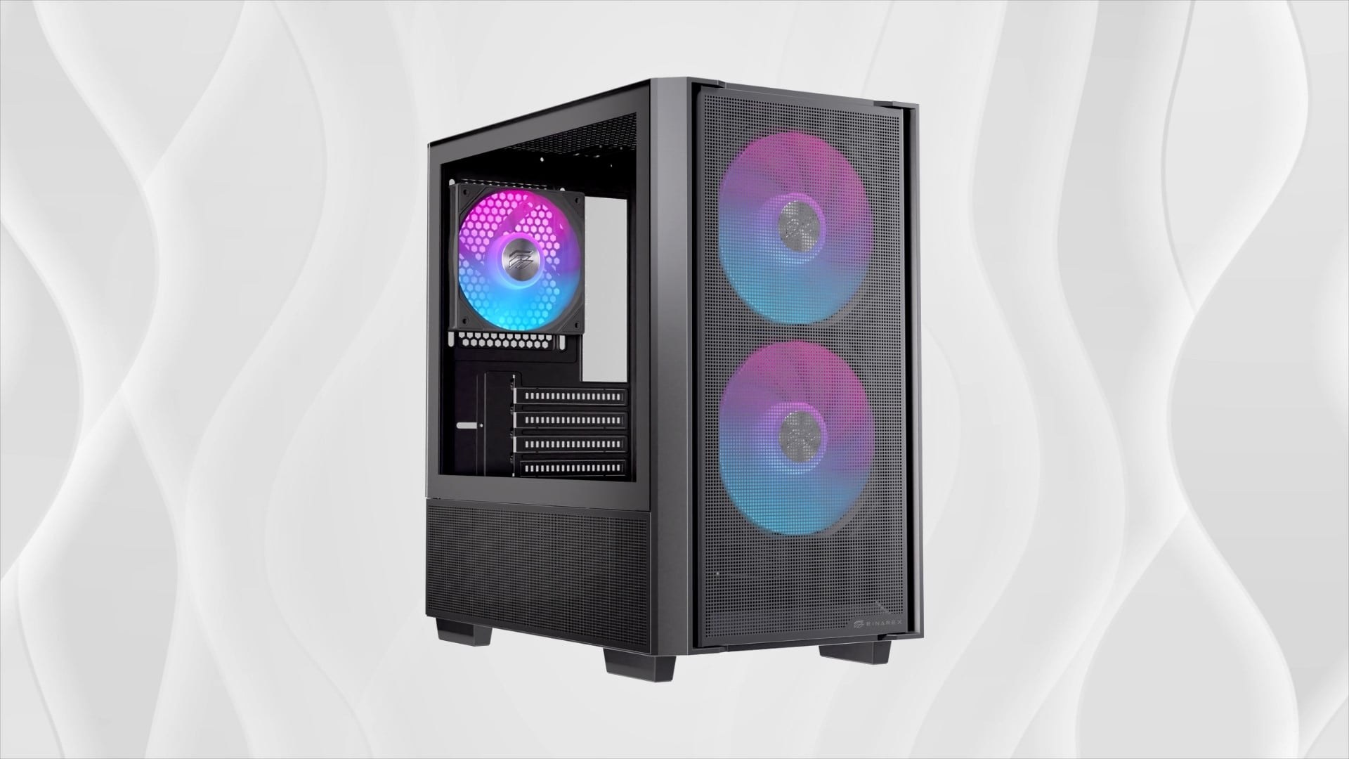 Thùng máy EINAREX PM150 RGB M-ATX | Kèm 3 Fan ARGB - Thiết kế Mini Tower hiện đại tối ưu không gian