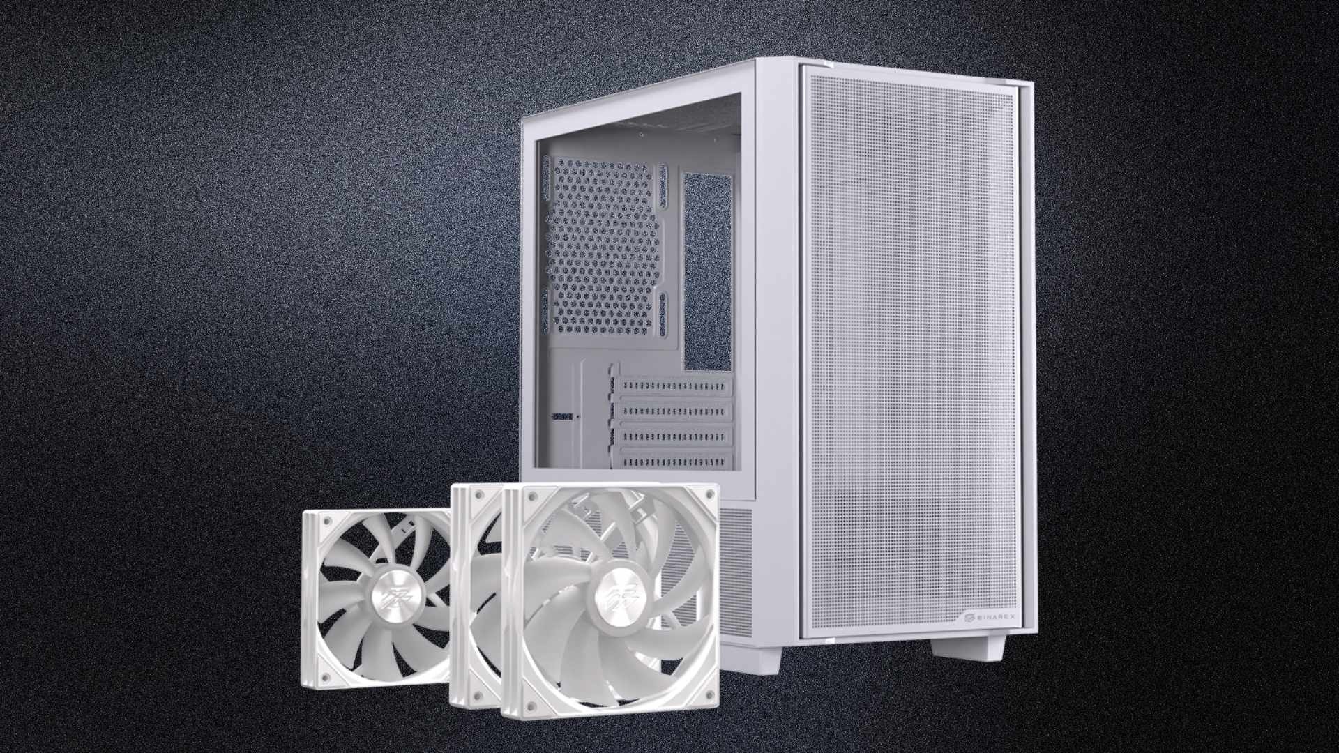 Thùng máy EINAREX PM150 RGB White | M-ATX/ITX, Kèm 3 Fan ARGB - Nâng tầm thẩm mỹ cho dàn PC gaming hiện đại