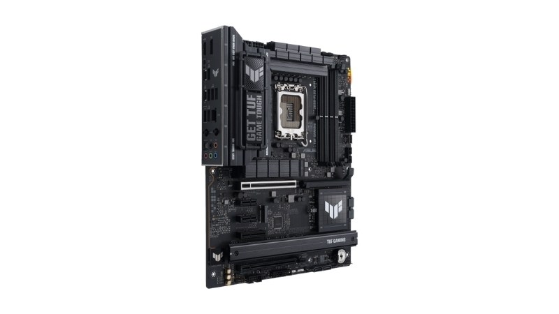 ASUS TUF GAMING Z890-PLUS WIFI có kích thước ATX với thiết kế tối giản nhưng mạnh mẽ