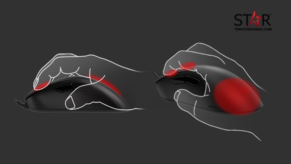 Chuột ZOWIE EC2-C được thiết kế theo kiểu ergonomic