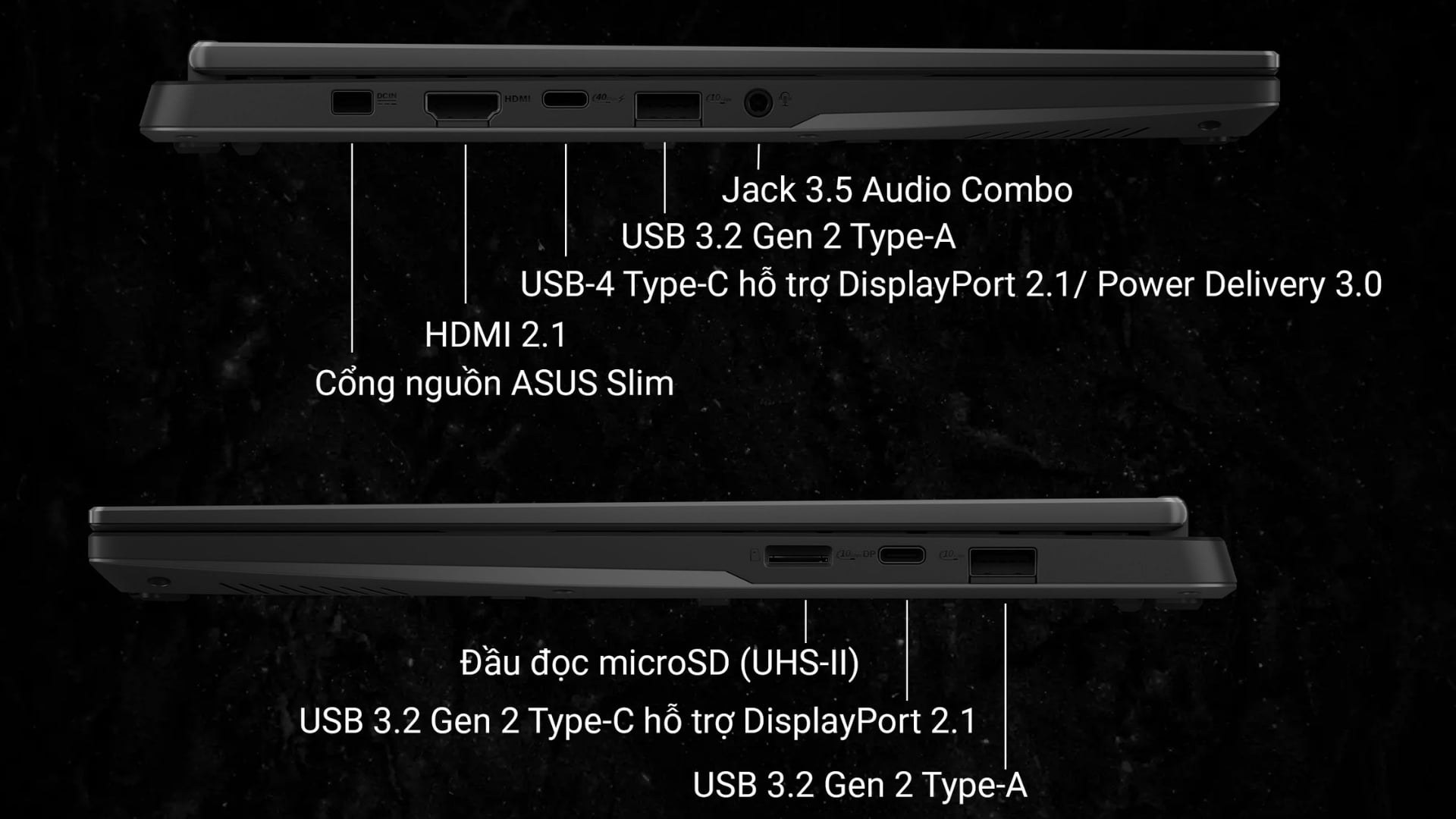 Laptop Gaming ASUS TUF A14 FA401EA-RG034W - Đầy đủ kết nối phục vụ học tập, làm việc và giải trí