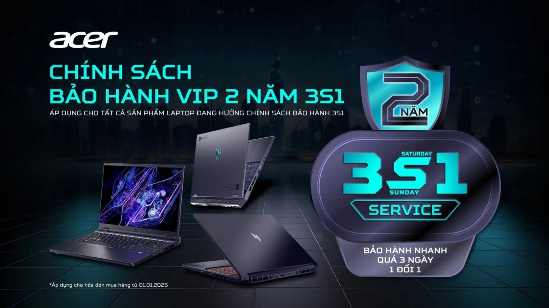 Laptop Gaming Acer Nitro ProPanel AN16S-61-R7ZJ - Bảo hành VIP 3S1 trong 2 năm mang lại sự an tâm tuyệt đối