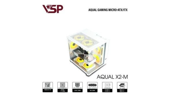 Thùng máy Case Aqual X2-M màu Trắng được trang bị khả năng hỗ trợ tản nhiệt