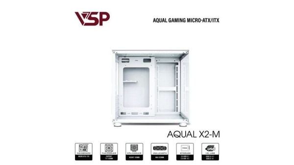 Thùng máy Case Aqual X2-M màu Trắng được trang bị các cổng kết nối