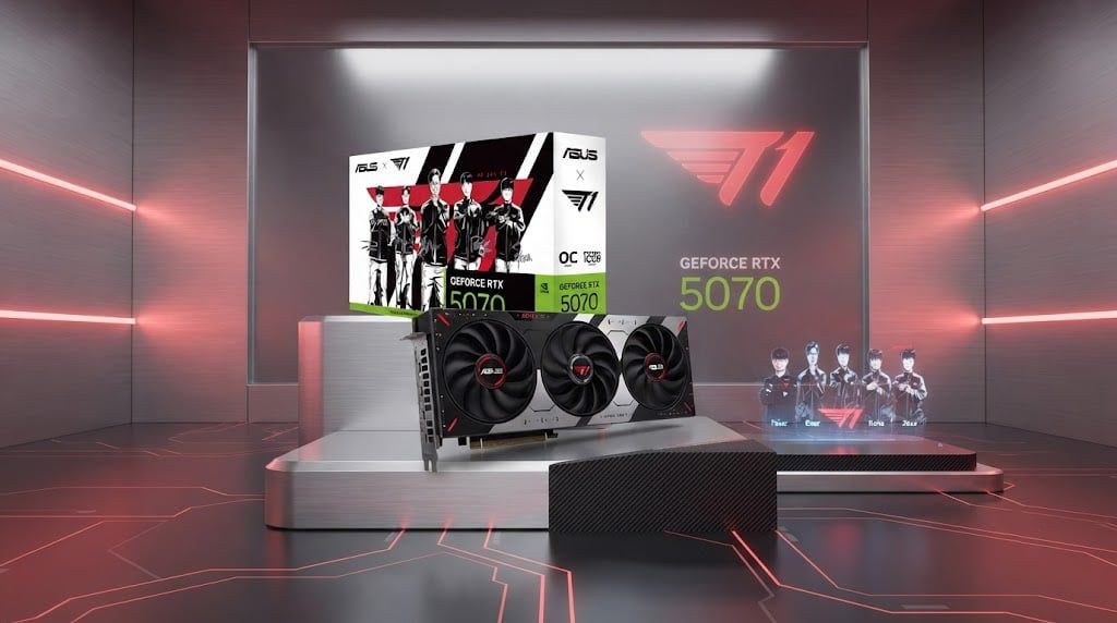Card màn hình ASUS Dual GeForce RTX 5070 T1 OC Gaming (T1-RTX5070-O12G-GAMING) | 12GB GDDR7, 6144 CUDA, 2595MHz
