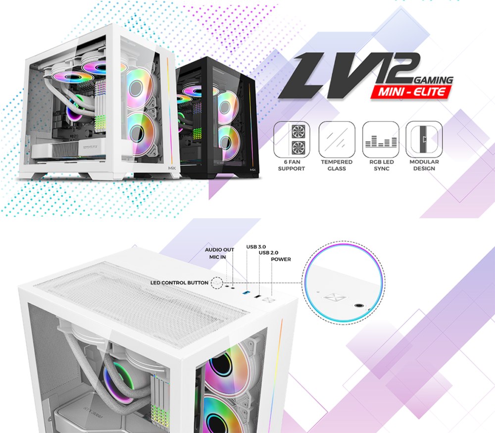 Thùng máy MIK LV12 MINI ELITE - White