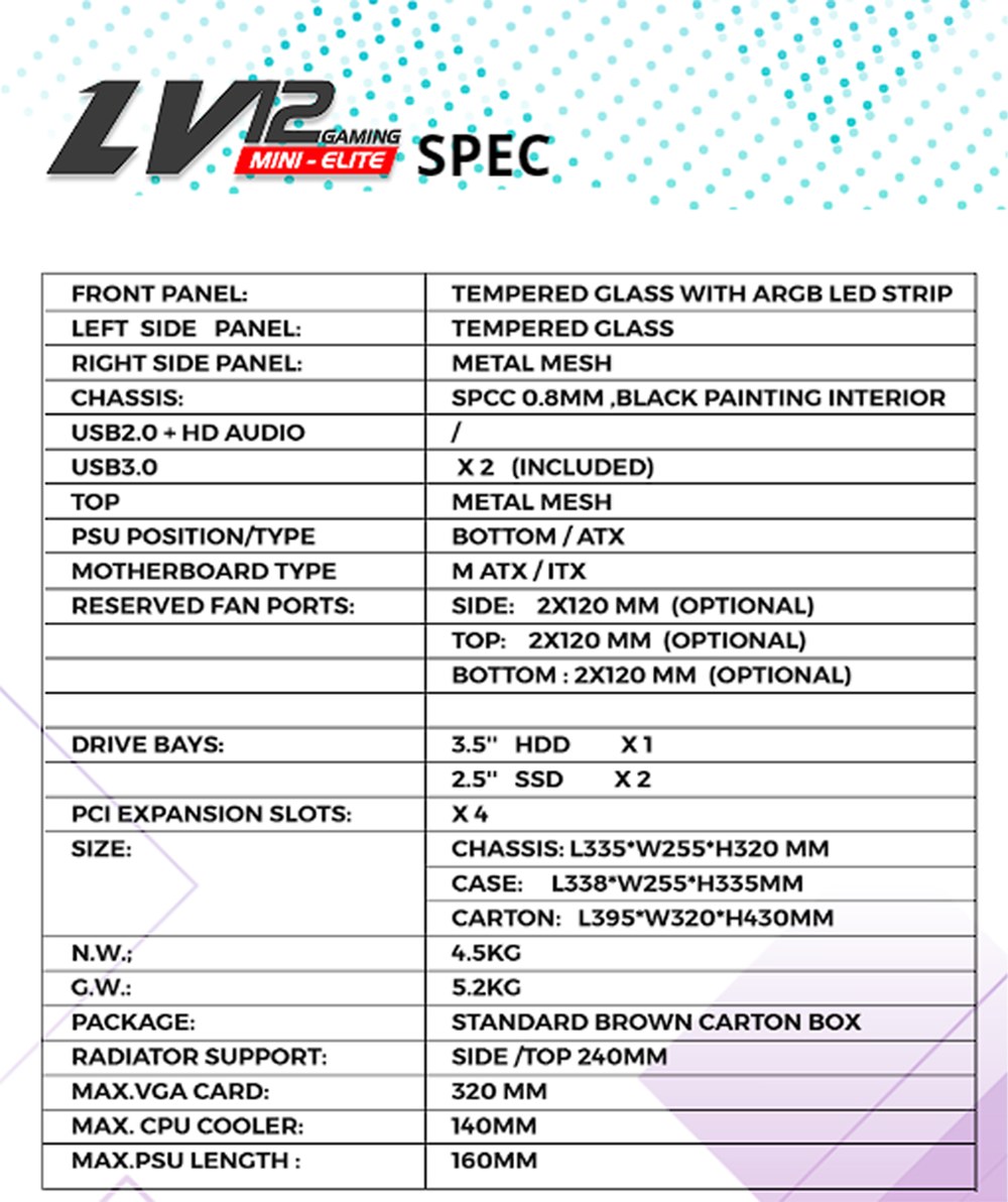 Thùng máy MIK LV12 MINI ELITE - White