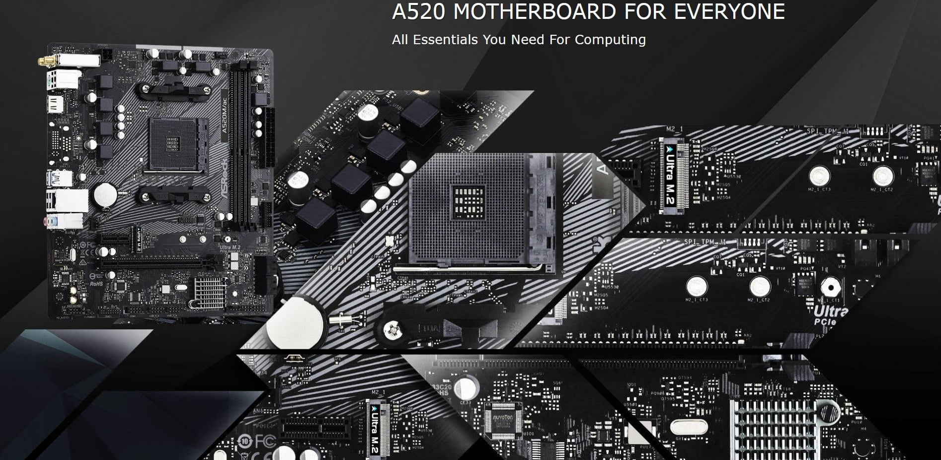 Mainboard ASRock A520M.AC Wifi DDR4 | AM4, mATX, 2 khe RAM