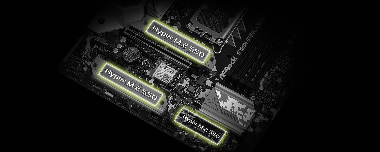 Mainboard ASRock B760M Steel Legend Wifi DDR5 | LGA 1700, mATX, 4 khe RAM