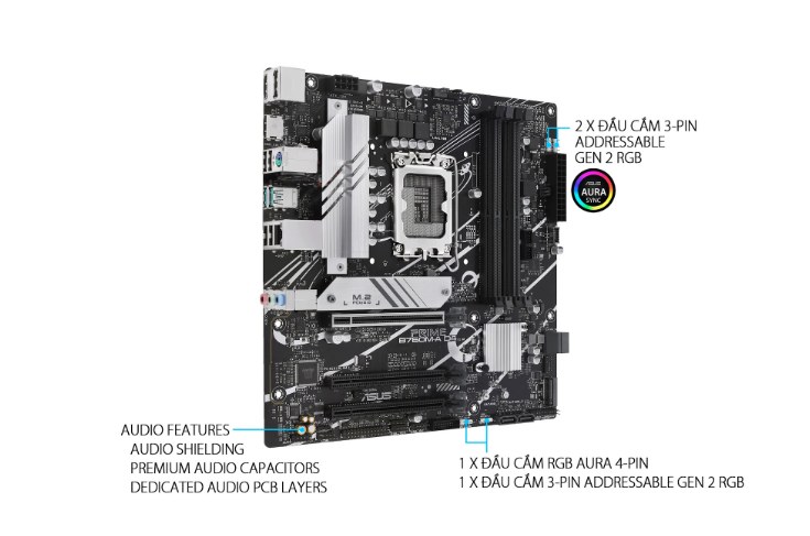Mainboard ASUS Prime B760M-A DDR4 | LGA 1700, mATX, 4 khe RAM