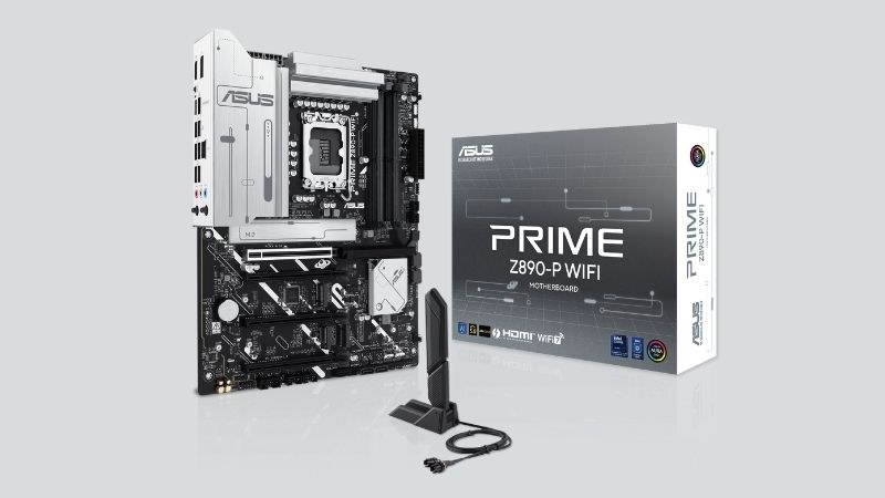 Thiết kế của ASUS PRIME Z890-P WIFI có kết cấu bền bỉ với lớp bảo vệ I/O bằng thép không gỉ