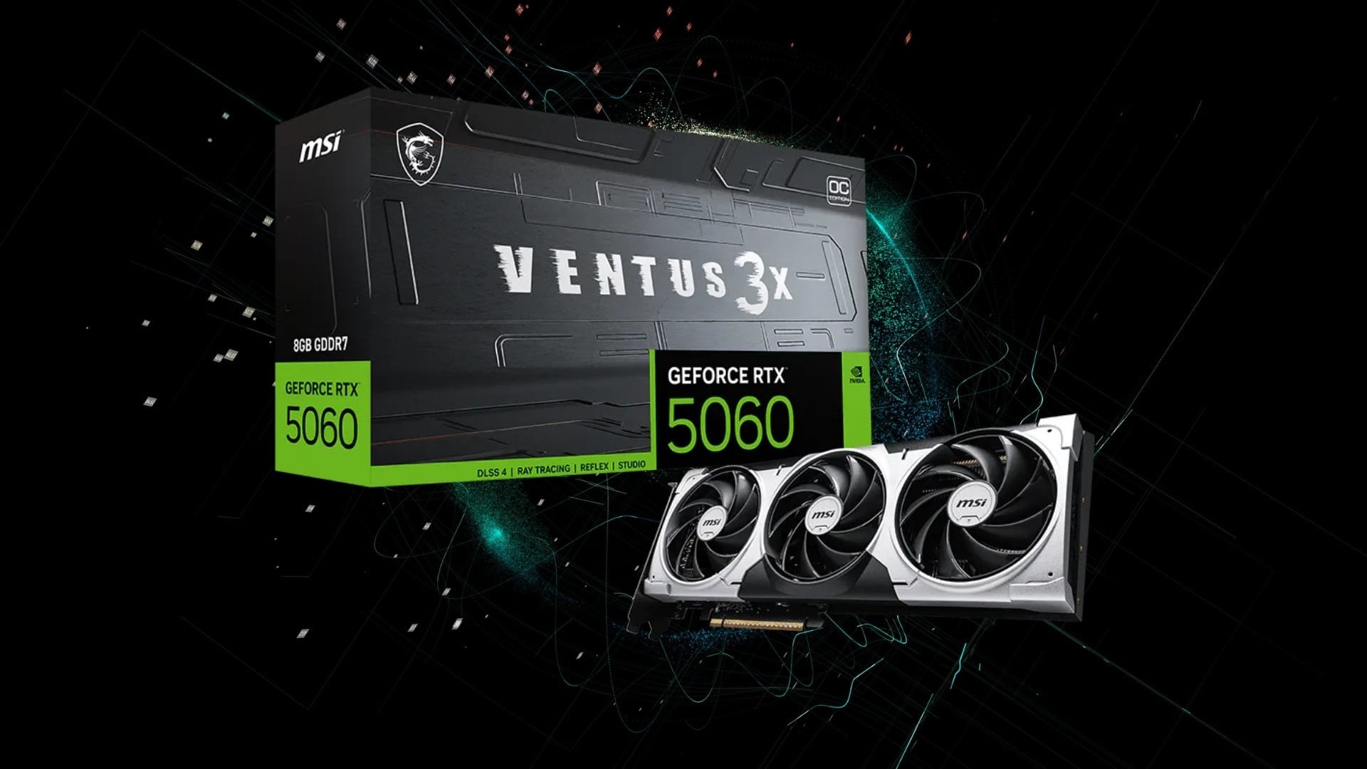 Card màn hình MSI GeForce RTX 5060 8G Ventus 3X V3C OC Edition - Hiệu năng Blackwell mạnh mẽ