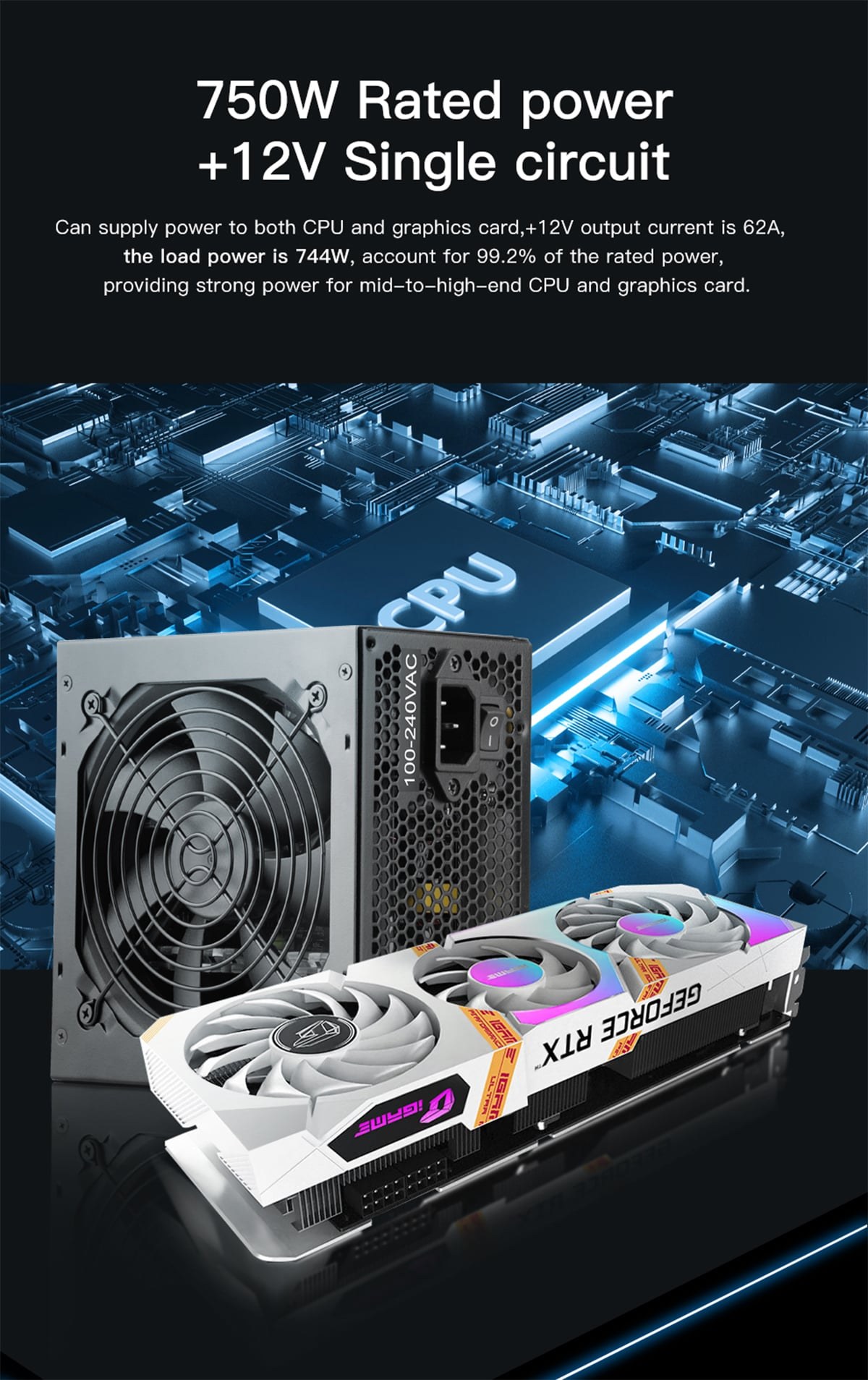 Nguồn máy tính Segotep Bn750W 80 Plus Bronze Pcie 5.1 (SG-750BV2) | Non Modular, ATX