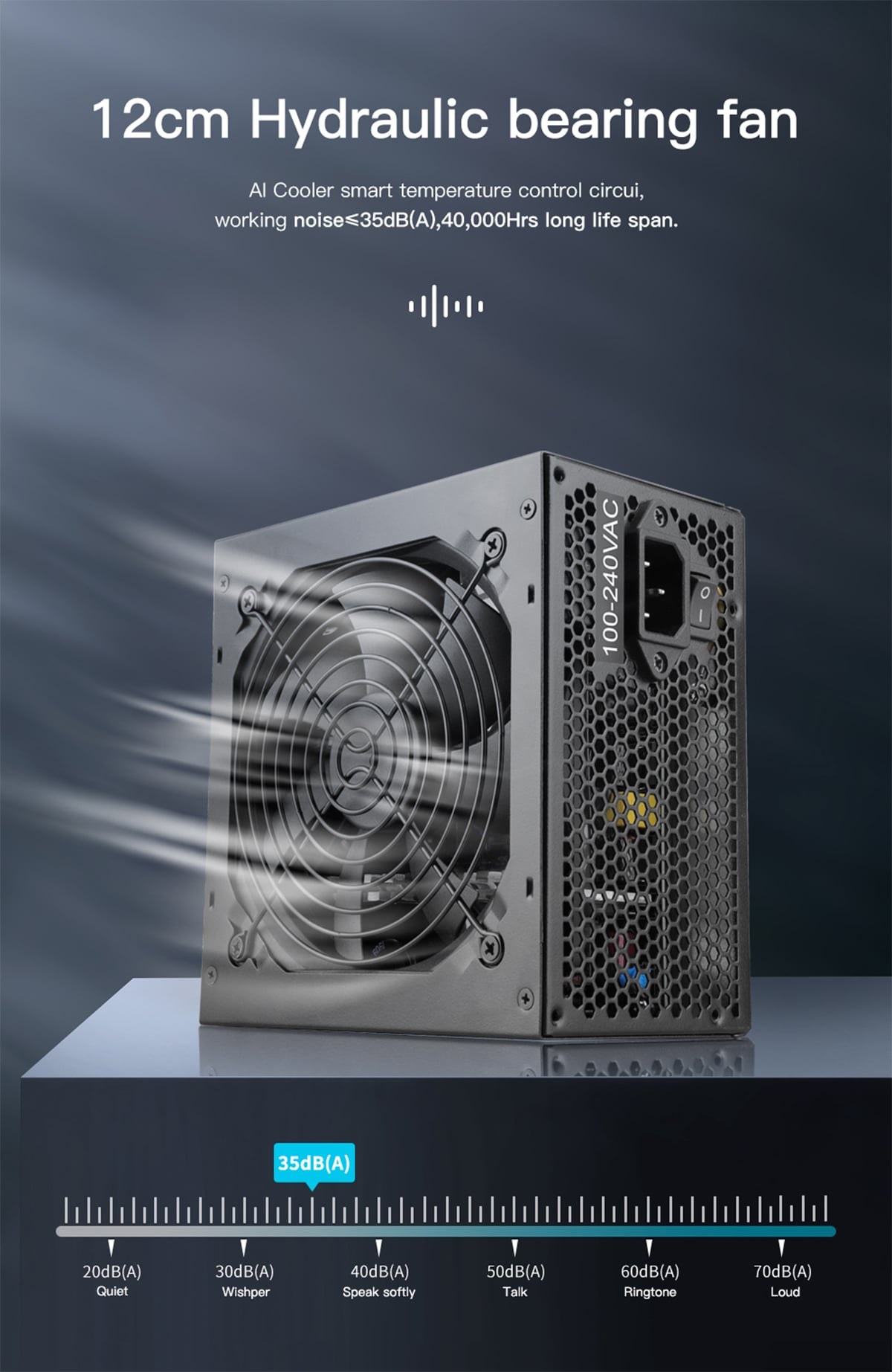 Nguồn máy tính Segotep Bn750W 80 Plus Bronze Pcie 5.1 (SG-750BV2) | Non Modular, ATX