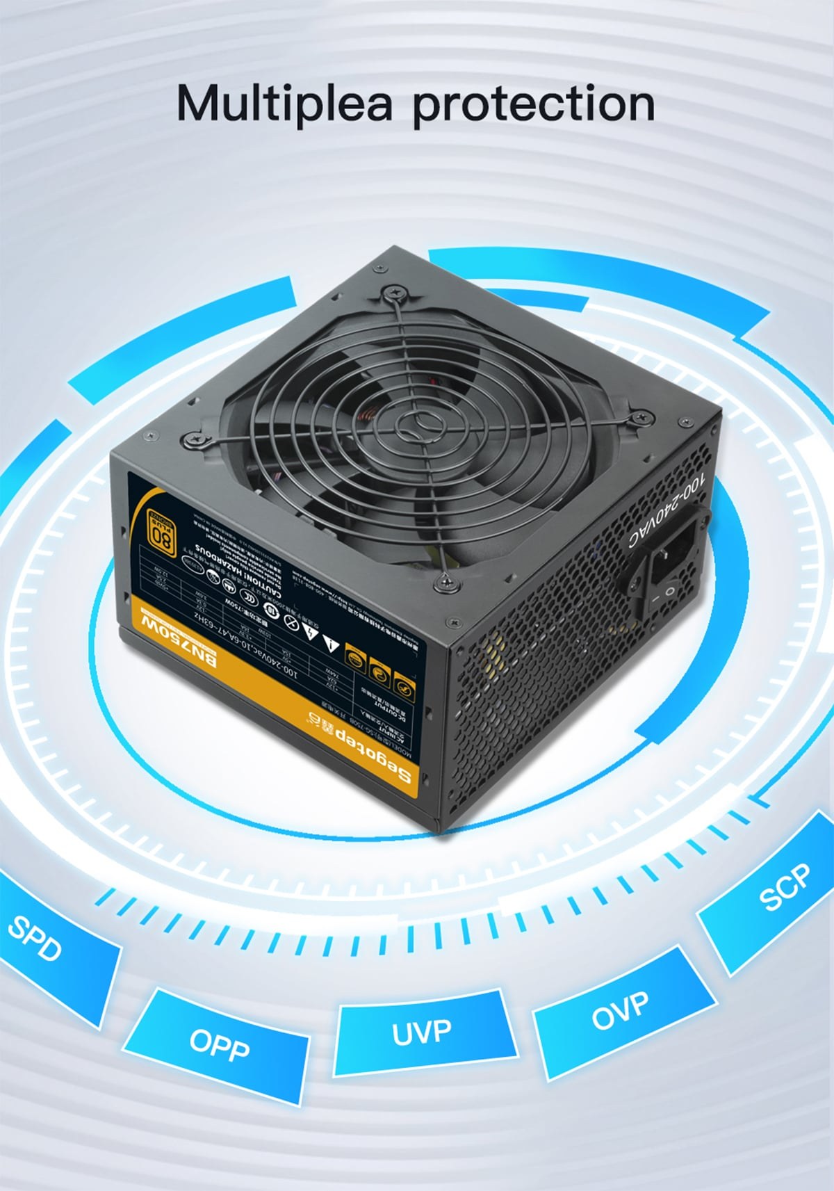 Nguồn máy tính Segotep Bn750W 80 Plus Bronze Pcie 5.1 (SG-750BV2) | Non Modular, ATX