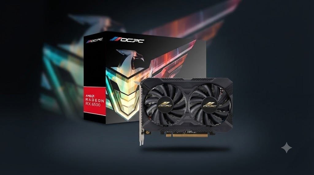 Card màn hình OCPC Radeon RX 6500 XM 2X Fans Black | 8GB GDDR6, 64-bit, Dual Fan