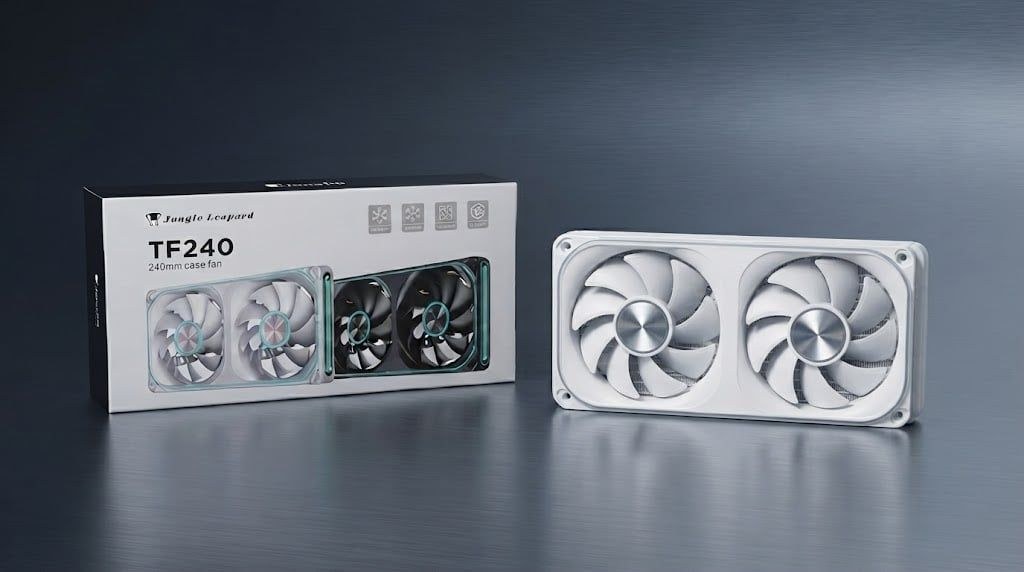 Quạt tản nhiệt PC Jungle Leopard TF240 ARGB (Sync Main) (Gió Thuận) | PWM, 800–1600 RPM, Trắng