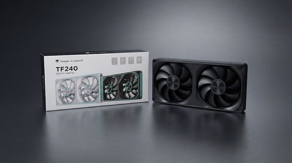 Quạt tản nhiệt PC Jungle Leopard TF240 ARGB (Sync Main) (Gió ngược) | PWM, 800–1600 RPM, Đen