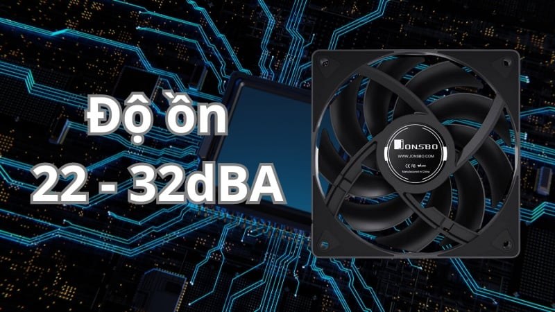 Mức độ ồn của quạt dao động từ 22-32 dBA