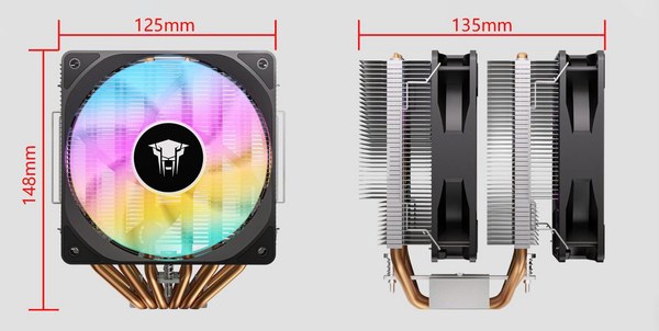 Tản nhiệt khí Leopard G6 ARGB (2 Tháp) | 6 ống đồng 6mm, Quạt 120mm PWM, Đen