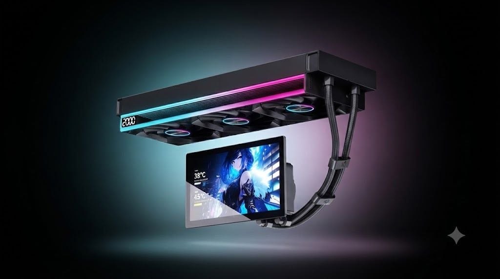 Tản nhiệt nước Leopard AstroBeat 360 Black | ARGB Display, Đen