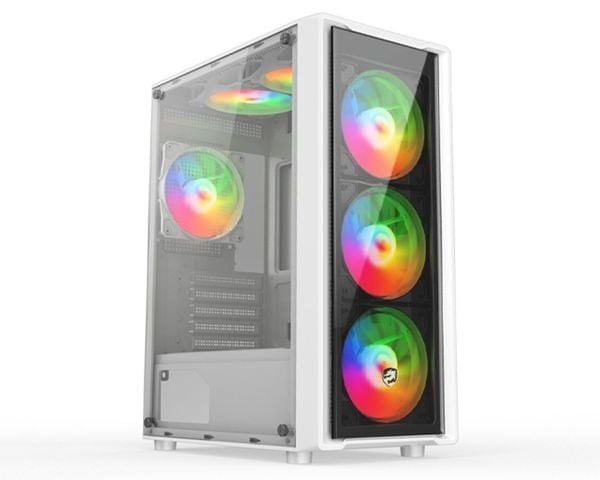 Thùng máy VITRA CERES V305-G 4FRGB WHITE | ATX, Trắng, Kèm sẵn 4 Fan RGB