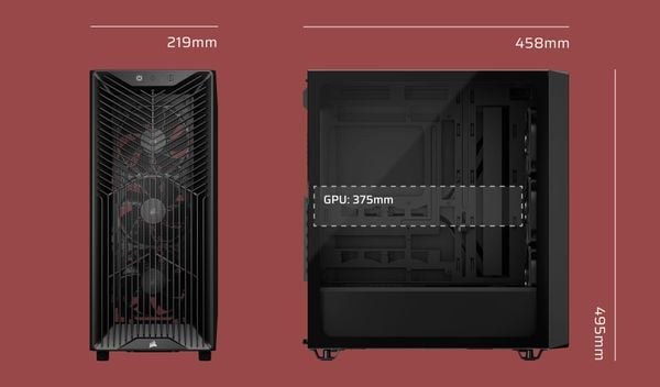 Thùng máy Corsair 3200D RS Mid-Tower (Sẵn 3 Fan Không LED) (CC-9011334-WW) | ATX, Kính cường lực, Đen