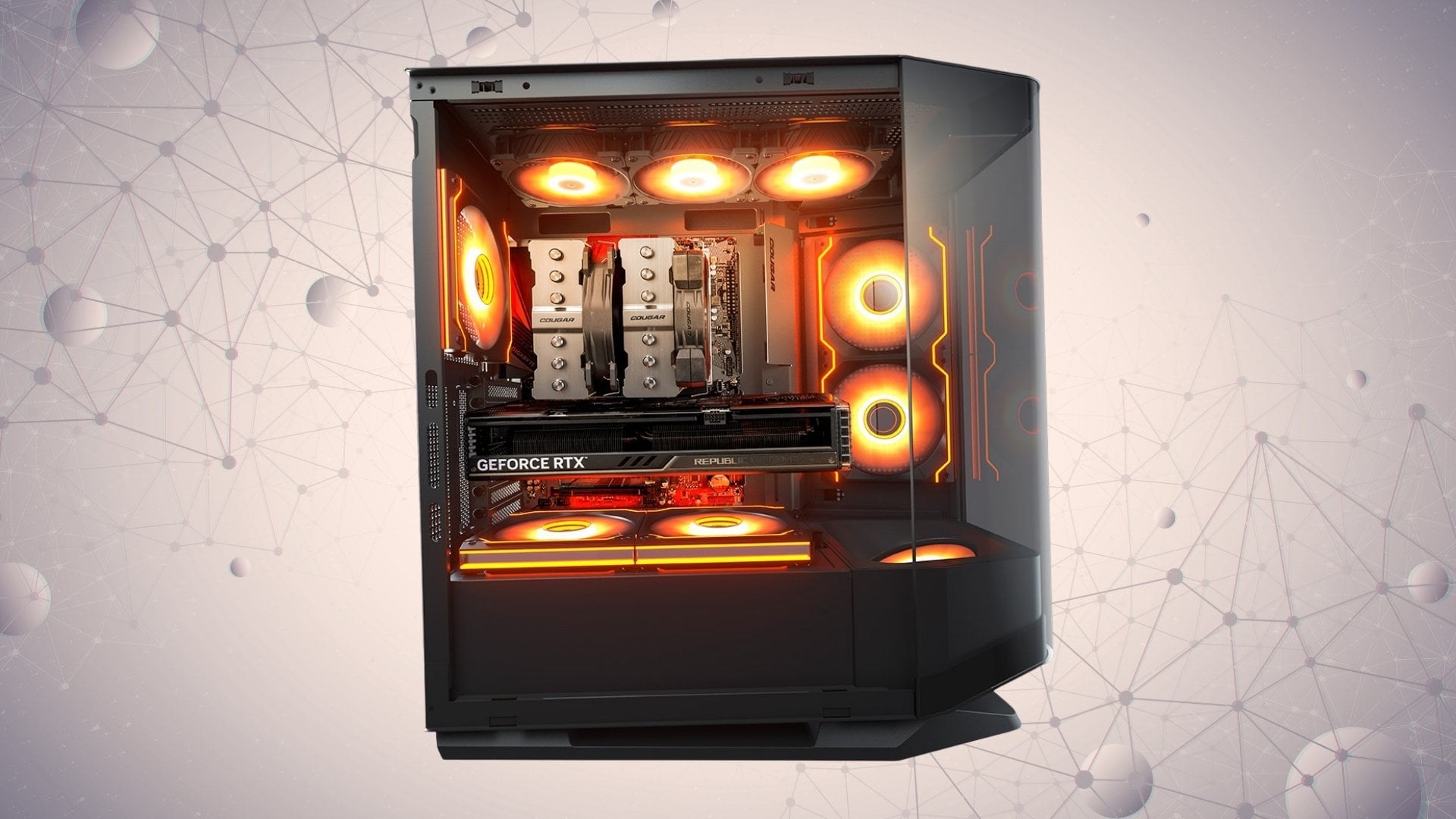 Thùng máy Cougar FV270 RGB 4F Đen - Không gian trình diễn phần cứng với khả năng tản nhiệt vượt trội