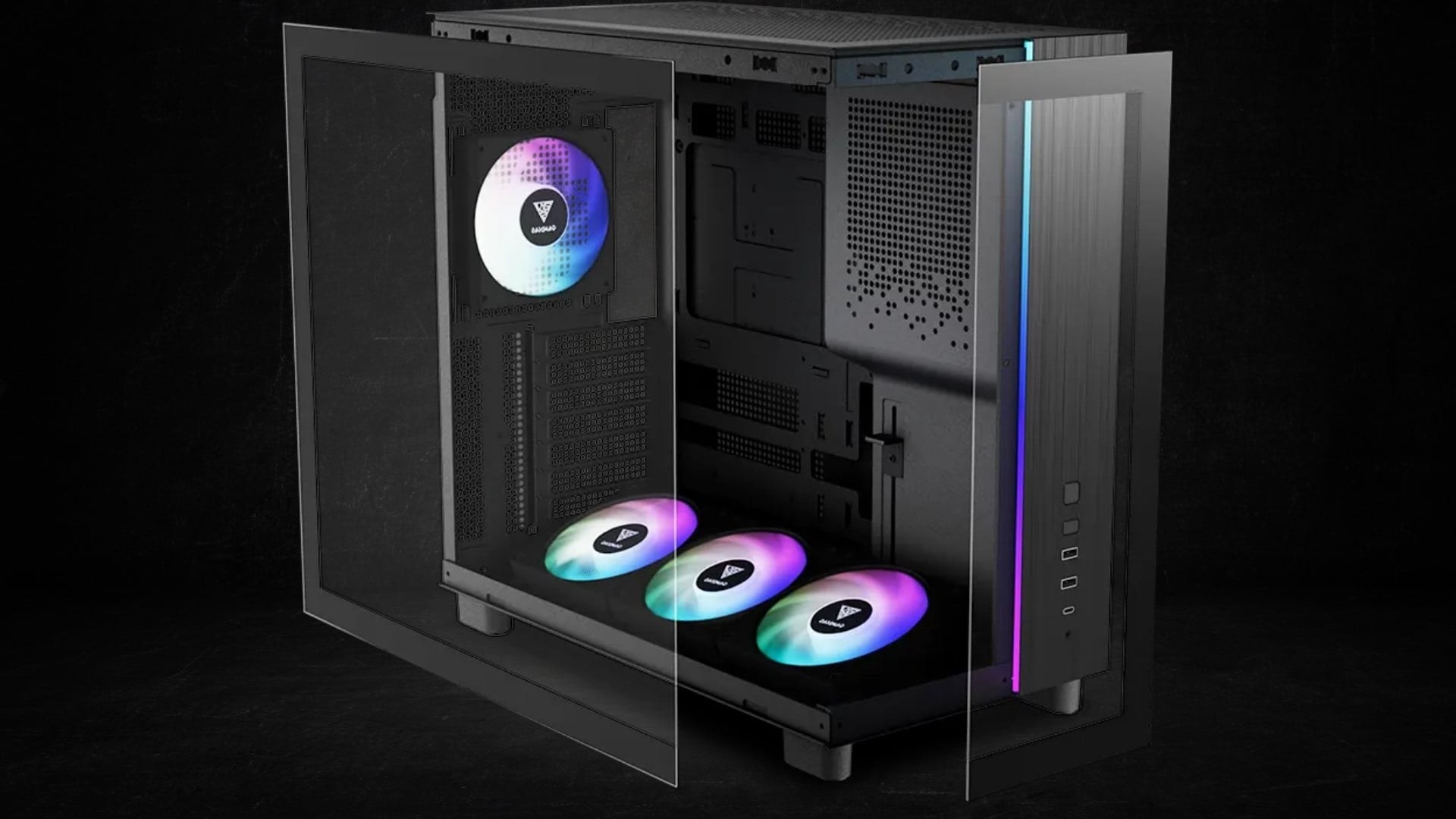 Case Gamdias Atlas M4 (Kèm sẵn 4 Fan ARGB) - Tối ưu trải nghiệm lắp ráp với thiết kế mô-đun hiện đại