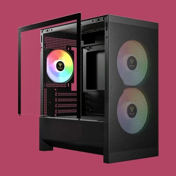 Thùng máy Gamdias Aura GC15M ARGB M-ATX (Kèm Sẵn 3 Fan ARGB) | Micro Tower, Kính cường lực, Đen