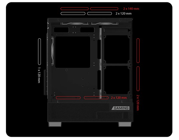 Thùng máy MSI PAG PANO M110A M-ATX | Kèm 3 Fan RGB, Đen