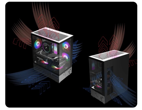 Thùng máy MSI PAG PANO M110A M-ATX | Kèm 3 Fan RGB, Đen