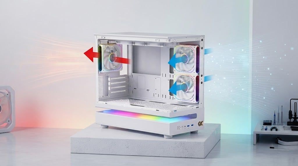 Thùng máy XIGMATEK WIND M 3AF ARCTIC EN90342 | M-ATX/ITX, Kèm 3 Fan, Trắng