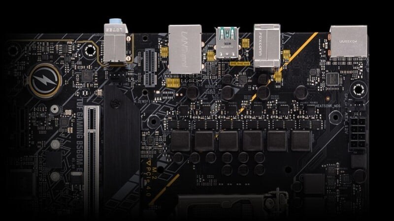 Asus TUF Gaming B760M Plus Wifi DDR4 được trang bị đầy đủ các cổng kết nối phổ biến