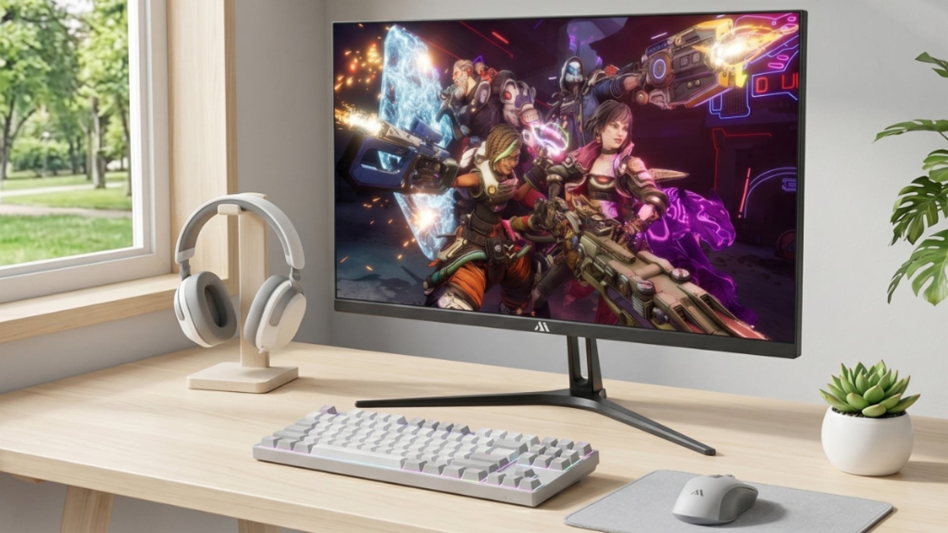 Màn hình Gaming 2K Aivision AG2414QS1 24 inch IPS 144Hz - Thiết kế hiện đại viền mỏng